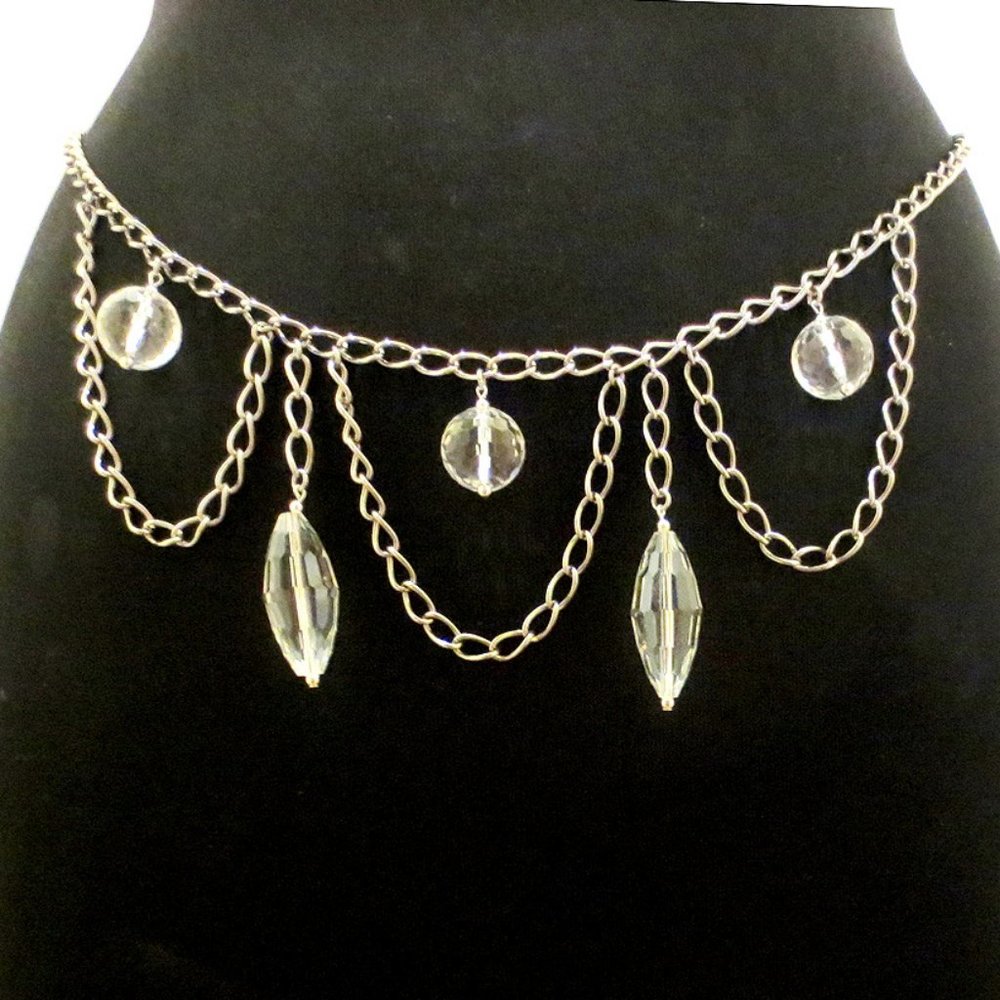 Body Chain - Belt - Crystal Quartz and Glass